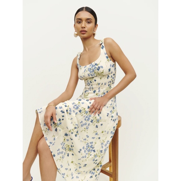 NWT Reformation Darby Sundress in Clarita Blue and White Floral Size Small - Picture 3 of 9